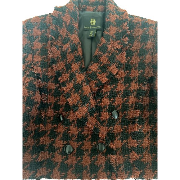 House Of Harlow 1960 Cropped Houndstooth Blazer Jacket - Picture 7 of 7